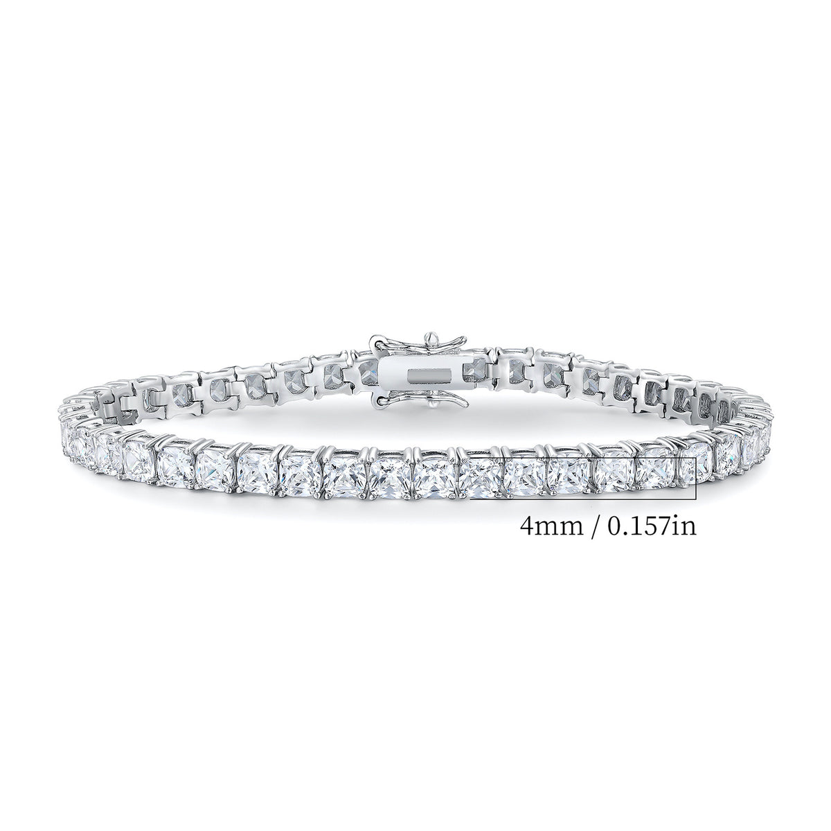 Women&Men's 4mm Zircon Single-Row Cuban Tennis Bracelet