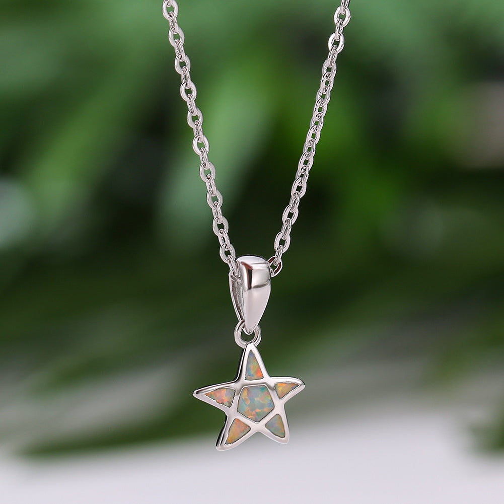 Pentagram Opal Necklace