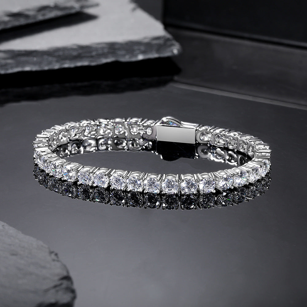 Women&Men's 4mm Spring Clasp Zircon Tennis Bracelet