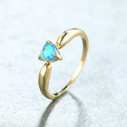 Women's Heart Opal Minimalist Ring