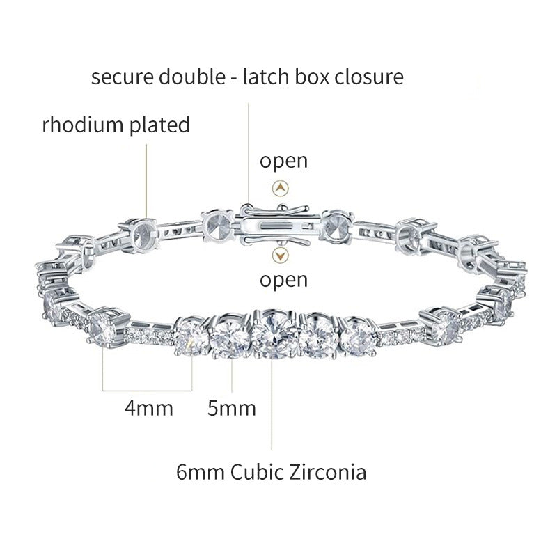 Women&Men's Fashionable Cubic Zirconia Cuban Tennis Bracelet