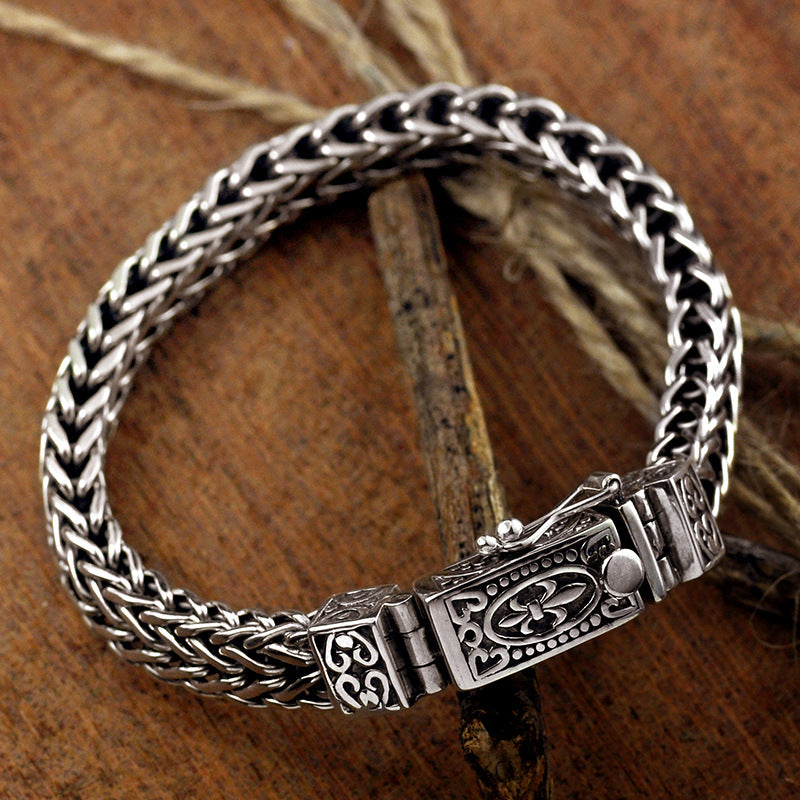 Men's Retro Carved Braided Bracelet
