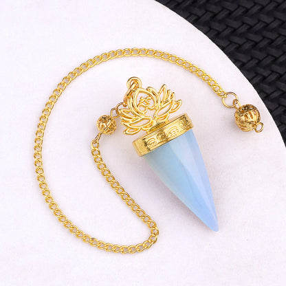 Ancient Golden lotus cone meditation yoga crystal spirit pendulum