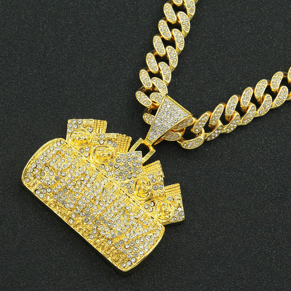Hip-Hop Exaggerated Letter Cuban Chain Pendant Necklace
