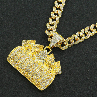 Hip-Hop Exaggerated Letter Cuban Chain Pendant Necklace
