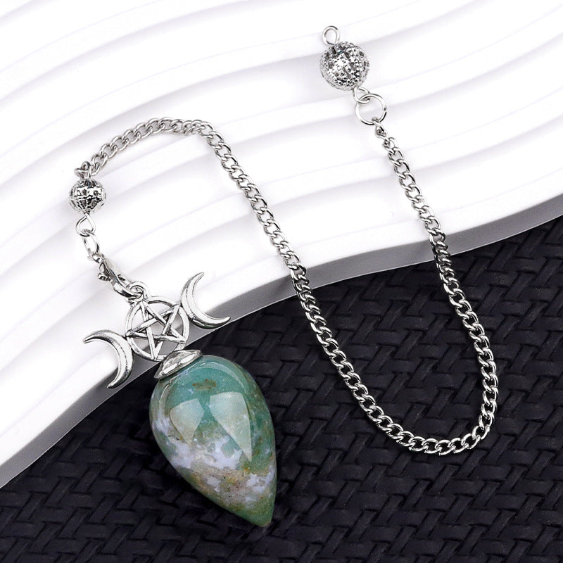 Natural crystal water droplet three-phase moon spirit pendulum