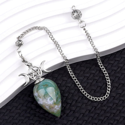 Natural crystal water droplet three-phase moon spirit pendulum