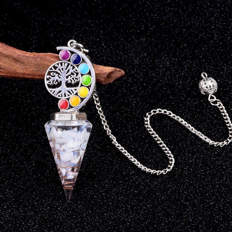 Colorful Life Tree Crystal Gravel Resin Spirit Pendulum
