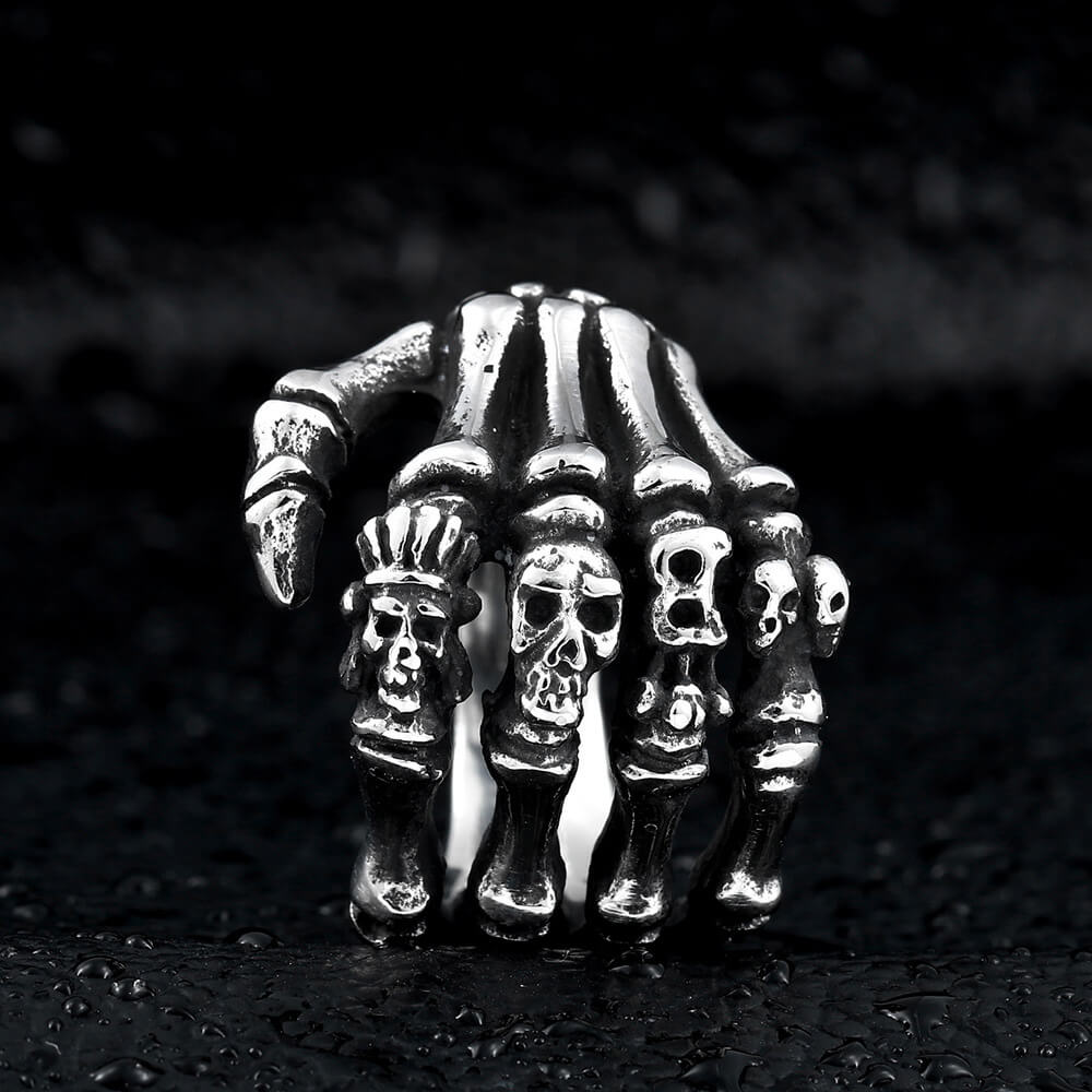 Personalized Creative Punk Hand-Bone Men's Ring