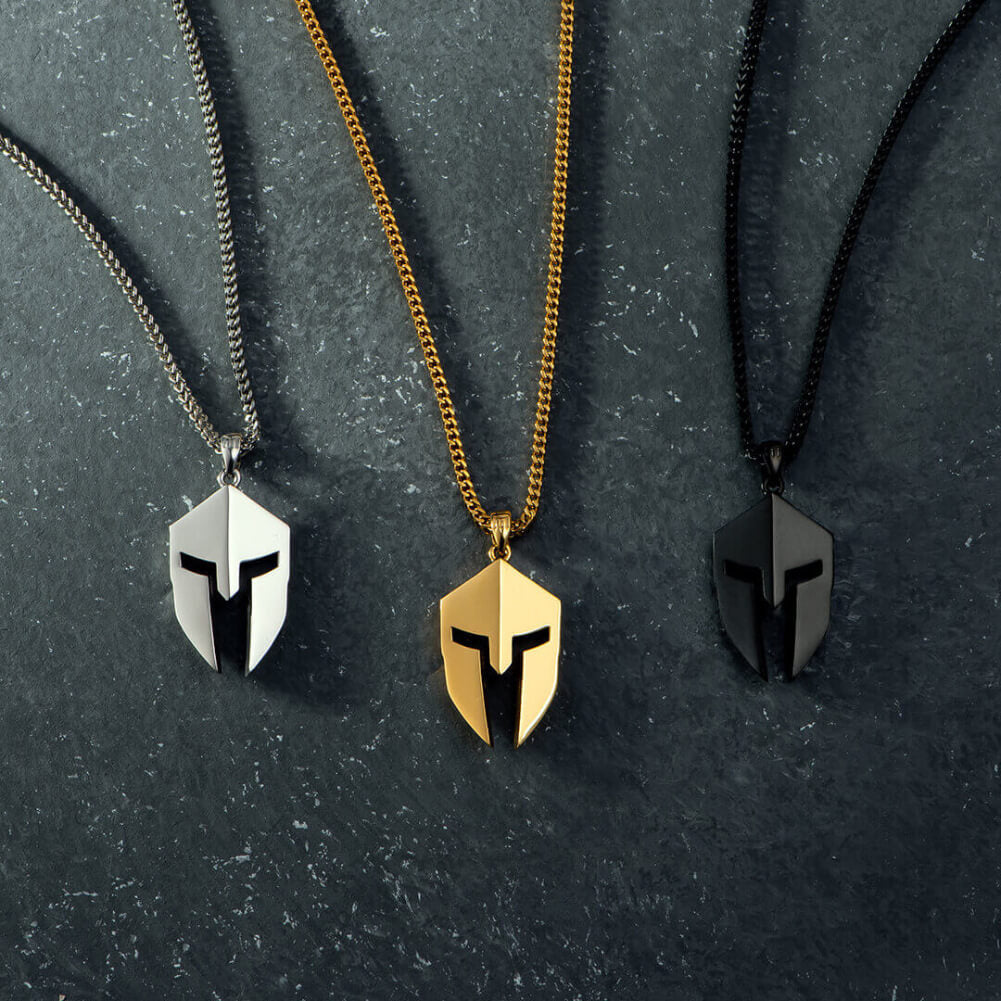 Men's Minimalist Spartan Helmet Pendant Necklace