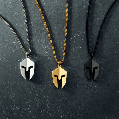 Men's Minimalist Spartan Helmet Pendant Necklace