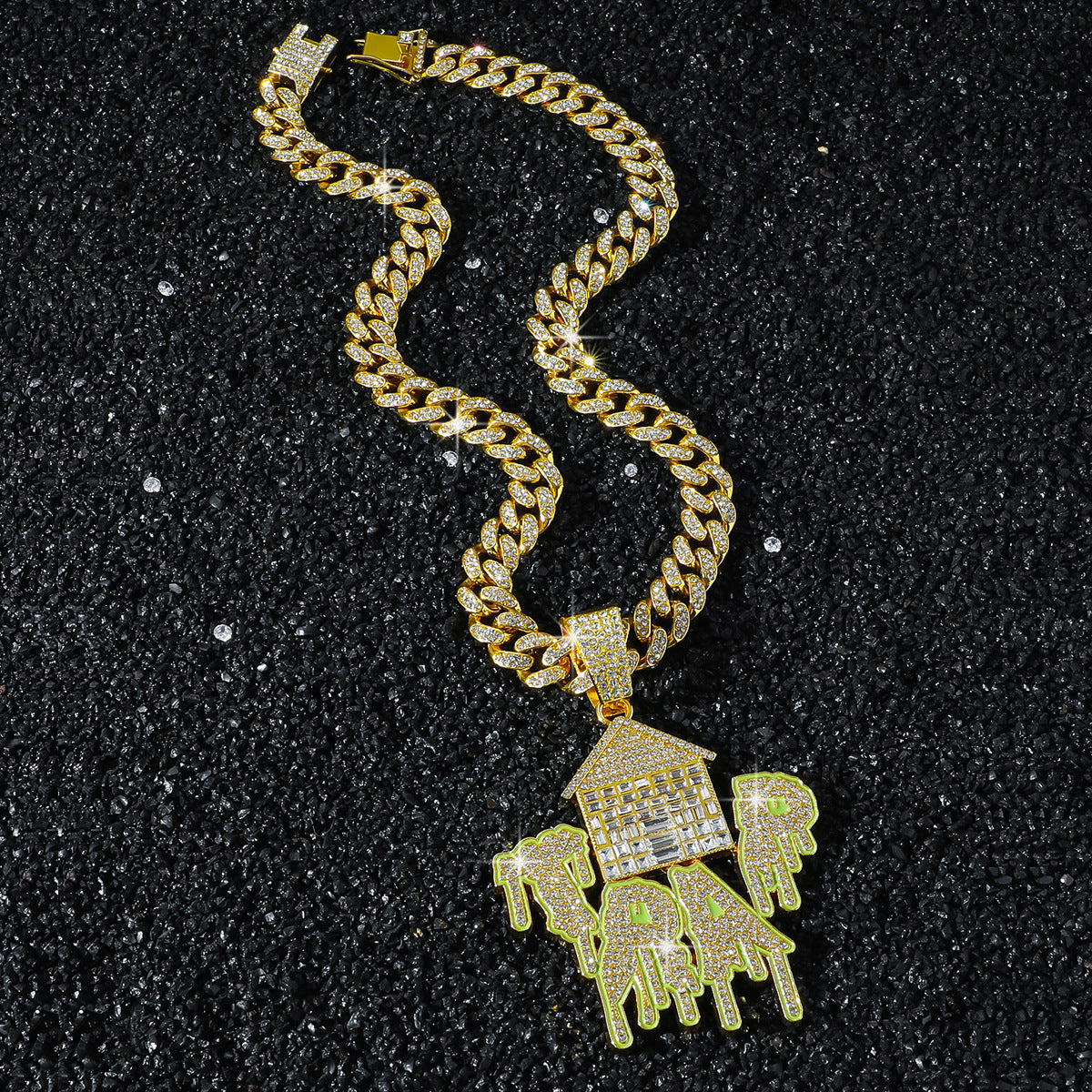 Hip-Hop Trap Style House Chain Pendant Necklace