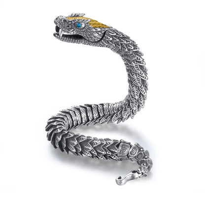 Men's Vintage 3D Rattlesnake Link Bracelet
