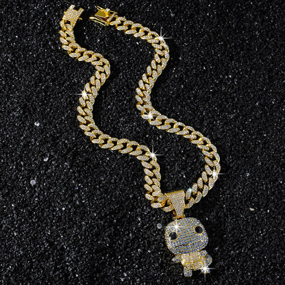 Hip-Hop Cartoon Animal Turtle Cuban Chain Pendant Necklace