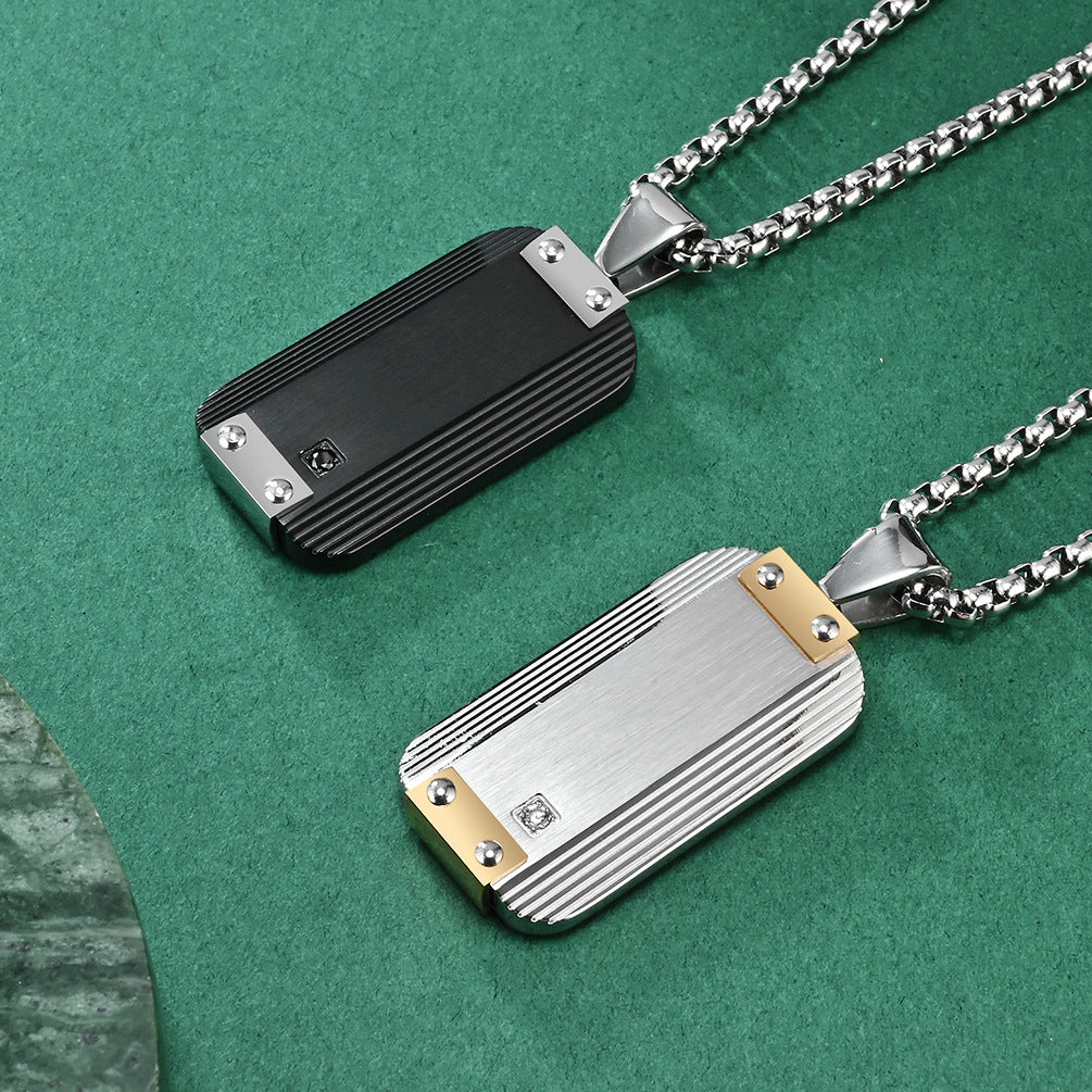 Military-Style Men's Pendant Necklace