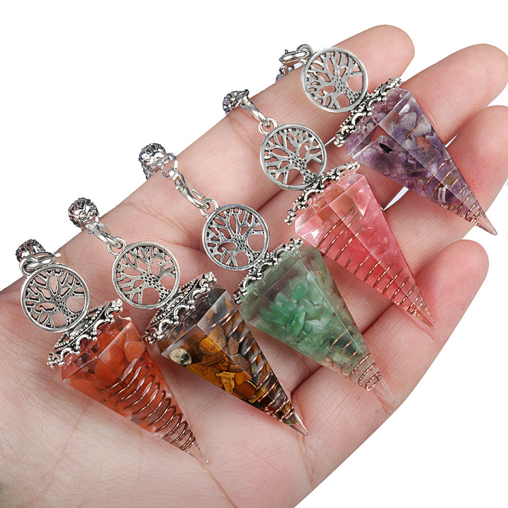 Crystal Life Tree Resin Gravel Spirit Pendulum