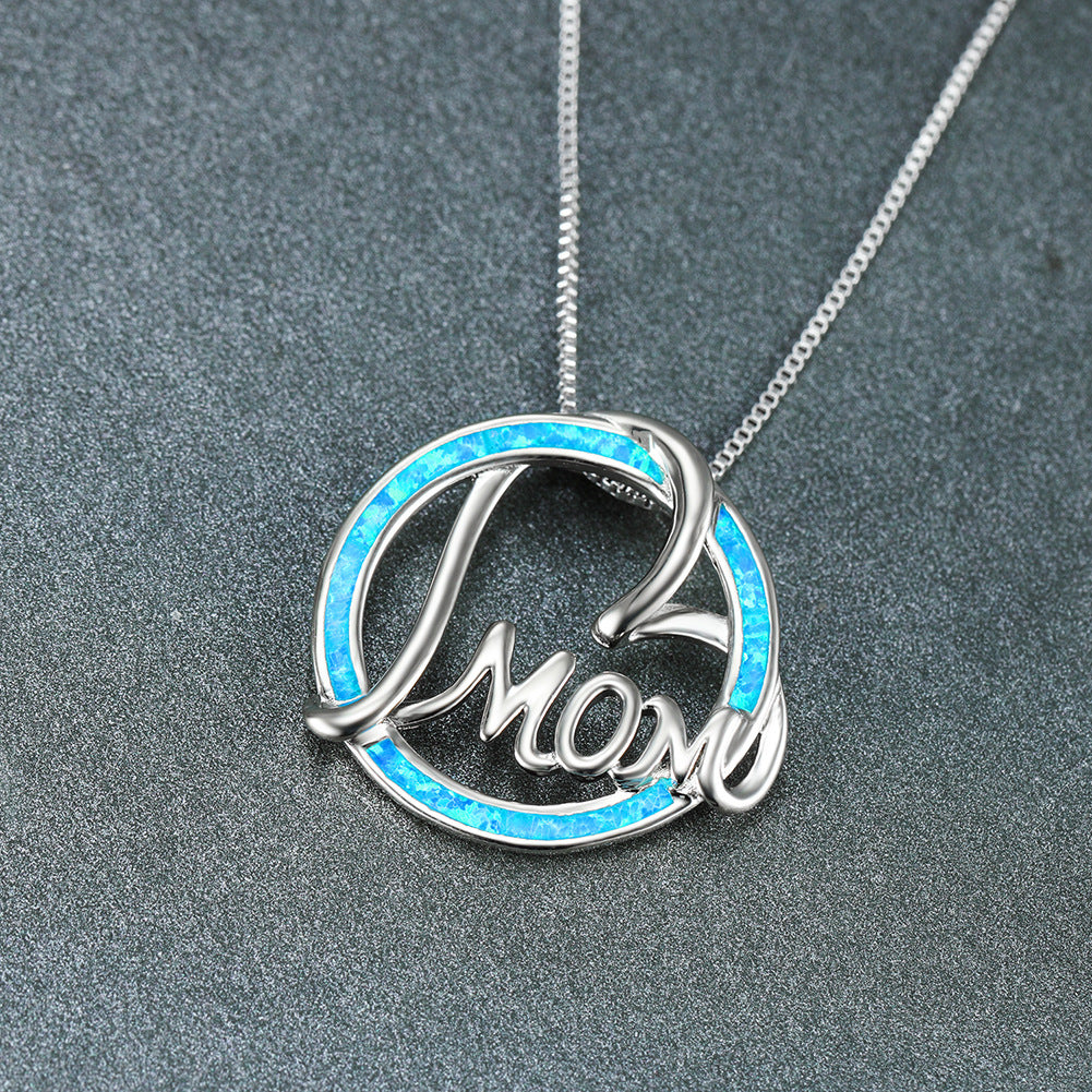 Opal Mom Round Necklace