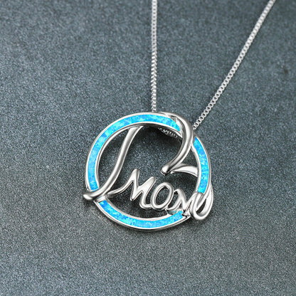 Opal Mom Round Necklace