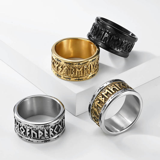 Viking script men's ring