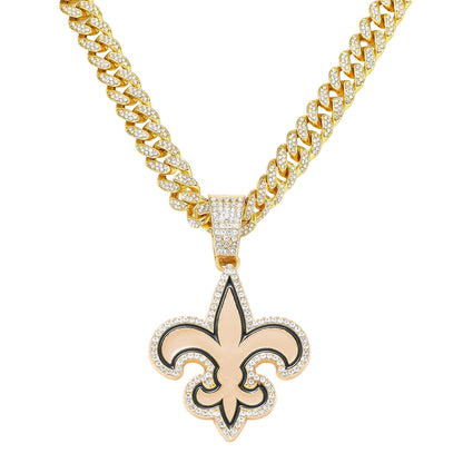 Hip-Hop Style Football Team Logo Cuban Chain Pendant Necklace