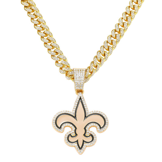 Hip-Hop Style Football Team Logo Cuban Chain Pendant Necklace
