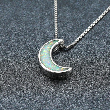 Opal Moon Necklace
