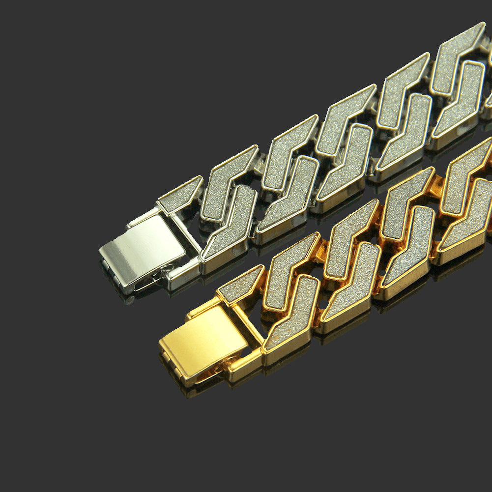 Hip-Hop Geometric Gold Glitter Bracelet