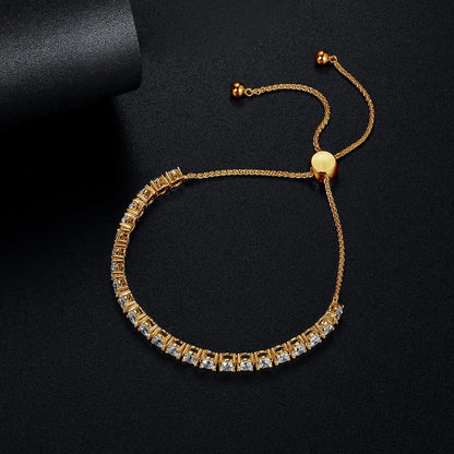 Women&Men's Adjustable Inlaid Zircon Tennis Bracelet