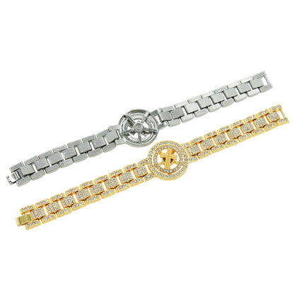 Hip-Hop Rotatable Cross Watch Bracelet