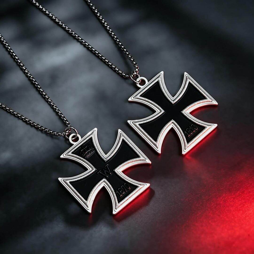 Men's German Iron Cross Pendant Necklace