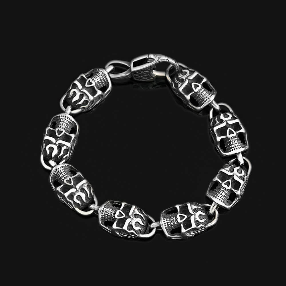 Punk Bold Skull Stainless Steel Men's Bracelet