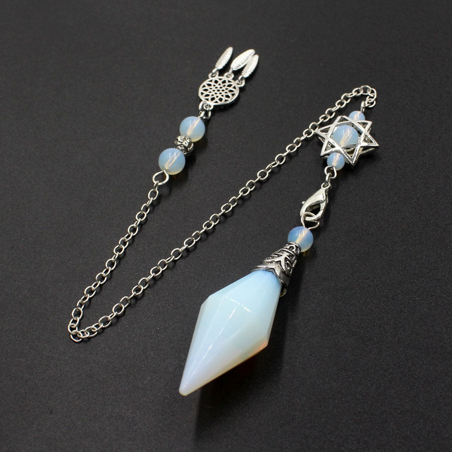 Dreamcatcher 12-Facet Crystal Stone Pyramid Spirit Pendulum
