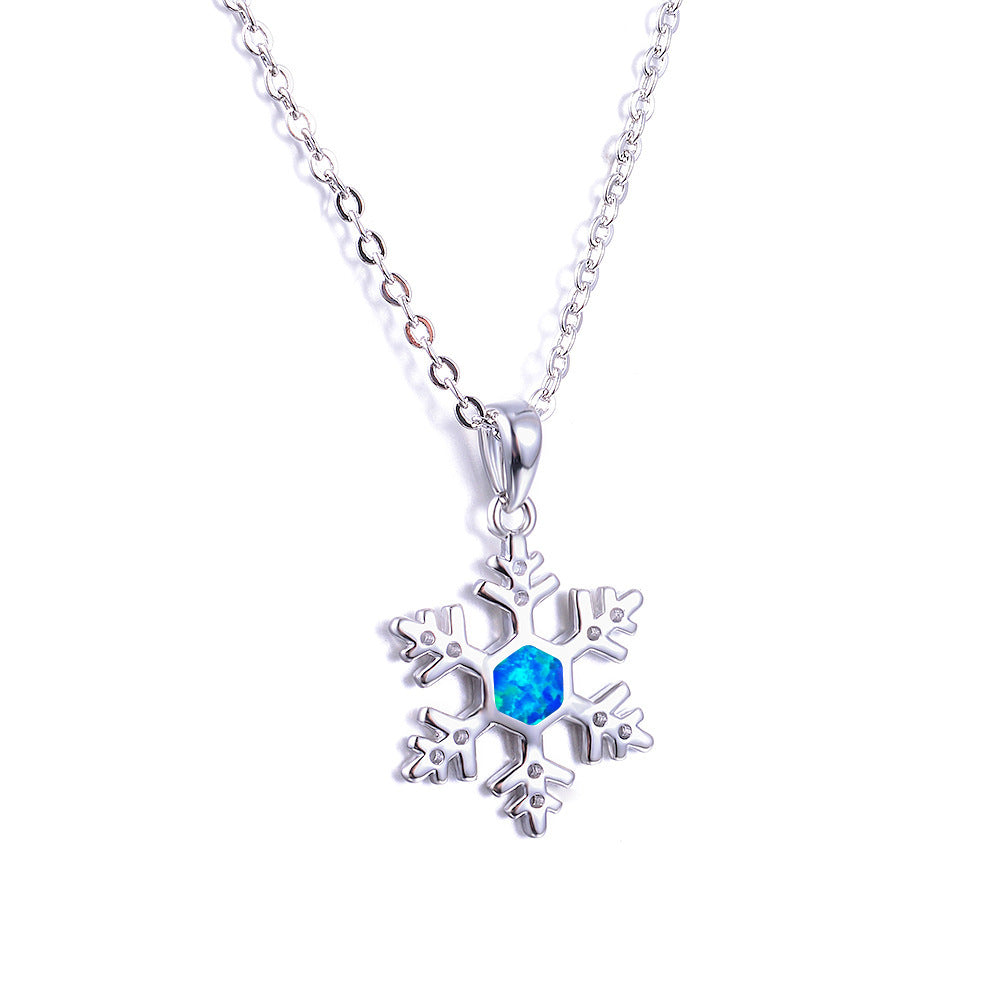 Fashion platinum snowflake white Australian jewelry necklace