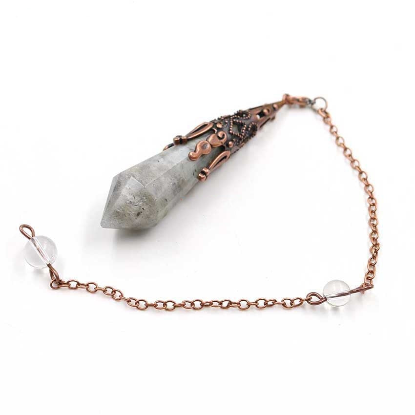 Vintage Red Copper Faceted Crystal Spirit Pendulum