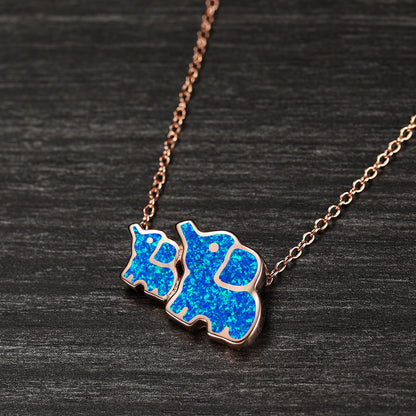 Opal Elephant Necklace