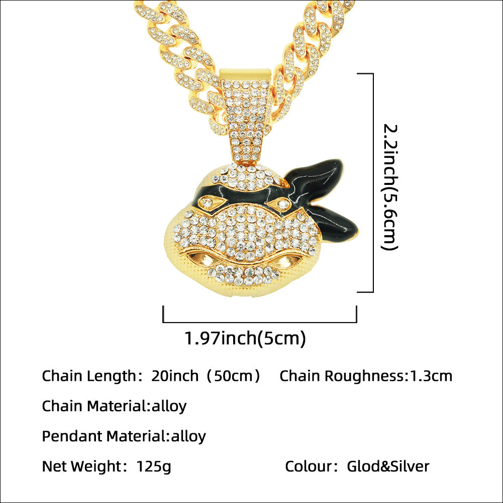 Hip-Hop 3D Cartoon Avatar Cuban Chain Pendant Necklace