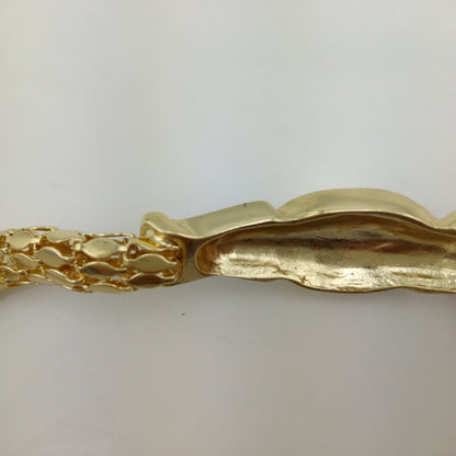 Hip-Hop Alloy Lion Head Snake Bone Bracelet