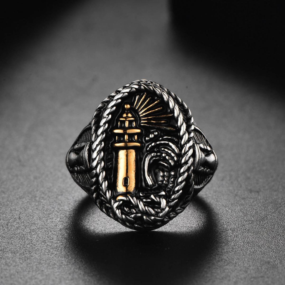 Men's Stainless Steel Minimalist Lighthouse Ring