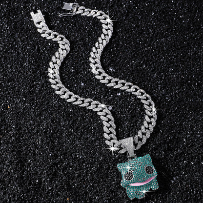 Hip-Hop Cartoon Animal Magical Frog Cuban Chain Pendant Necklace