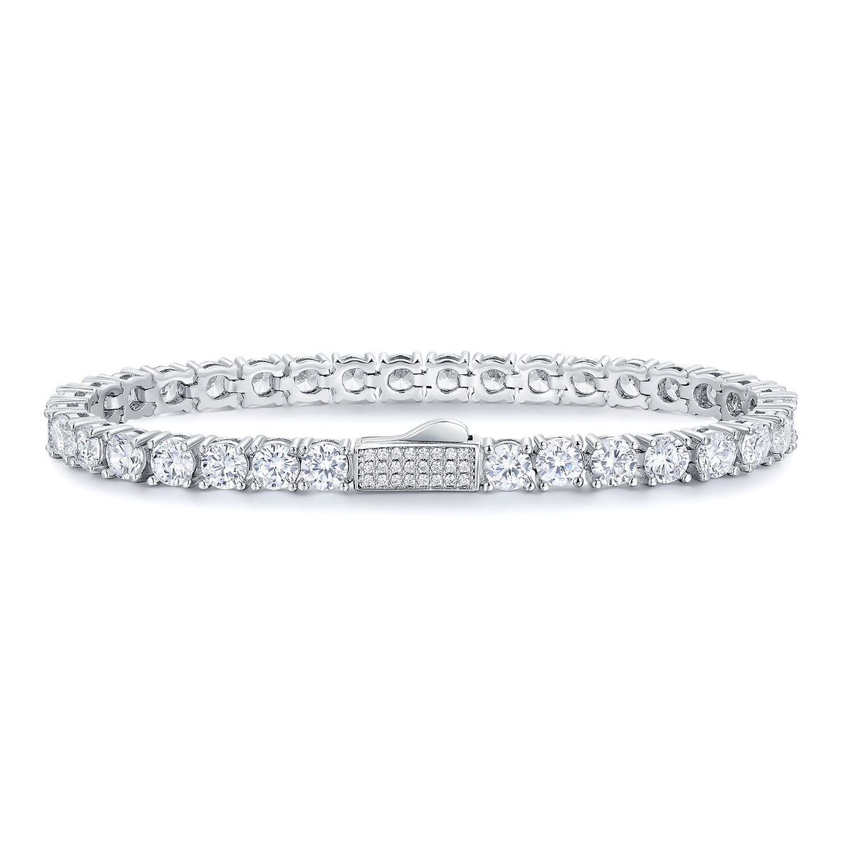 Women&Men's 3mm Spring Clasp Zircon Tennis Bracelet