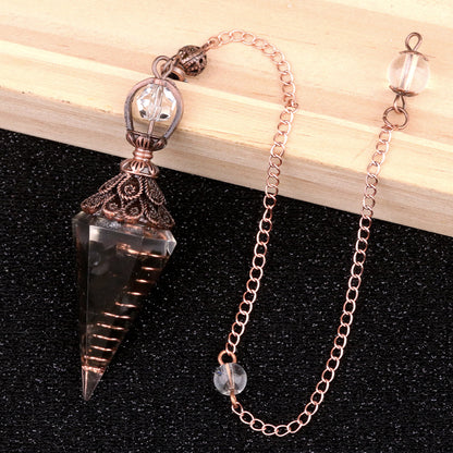 Ancient Red Seven-Colored Crystal Resin Spiritual Pendulum