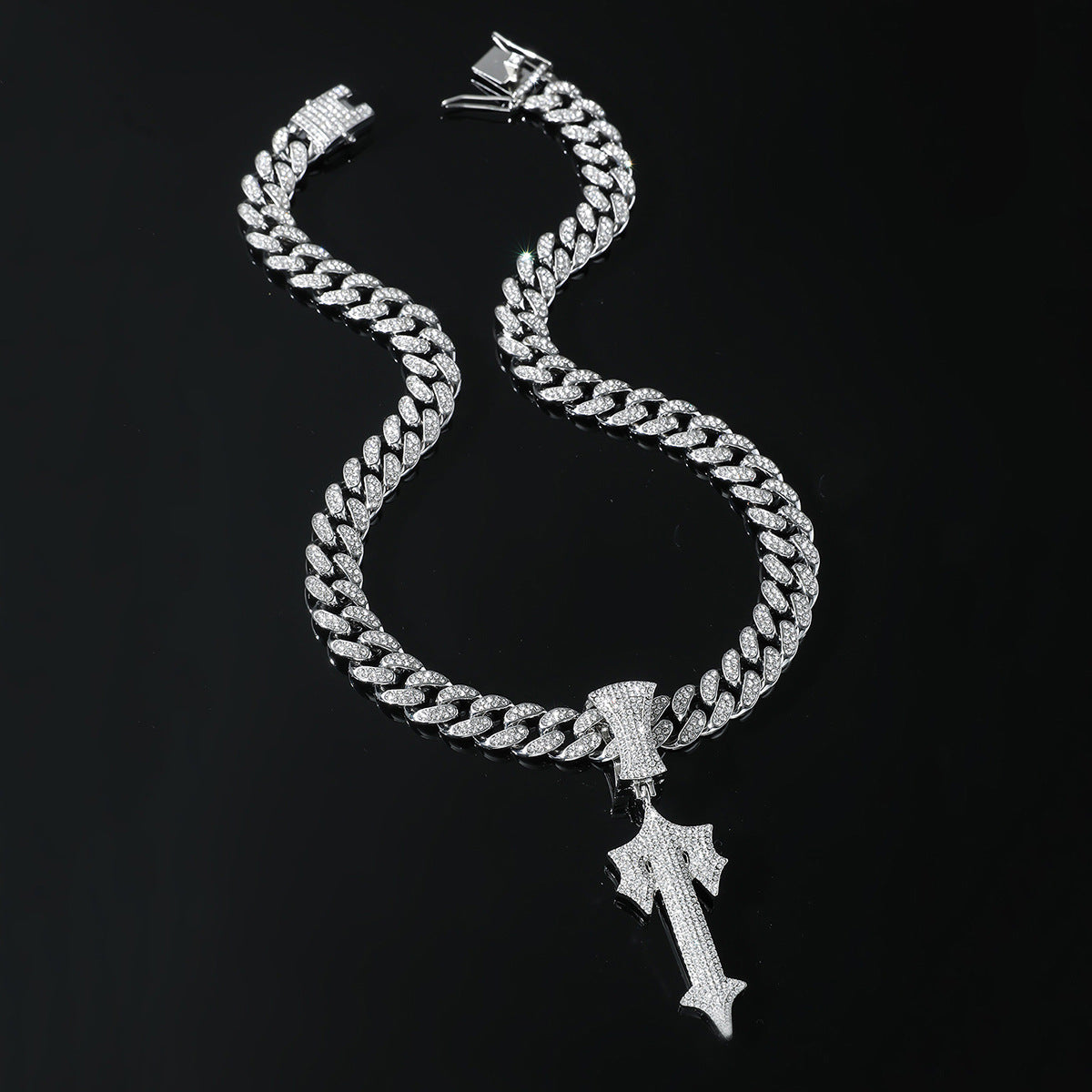Hip-Hop Sword-Shaped Cuban Chain Pendant Necklace