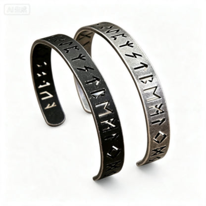 New Vintage Stainless Steel Men Bracelet, Retro European American Hollow Letter Character Open Cuff Jewelry