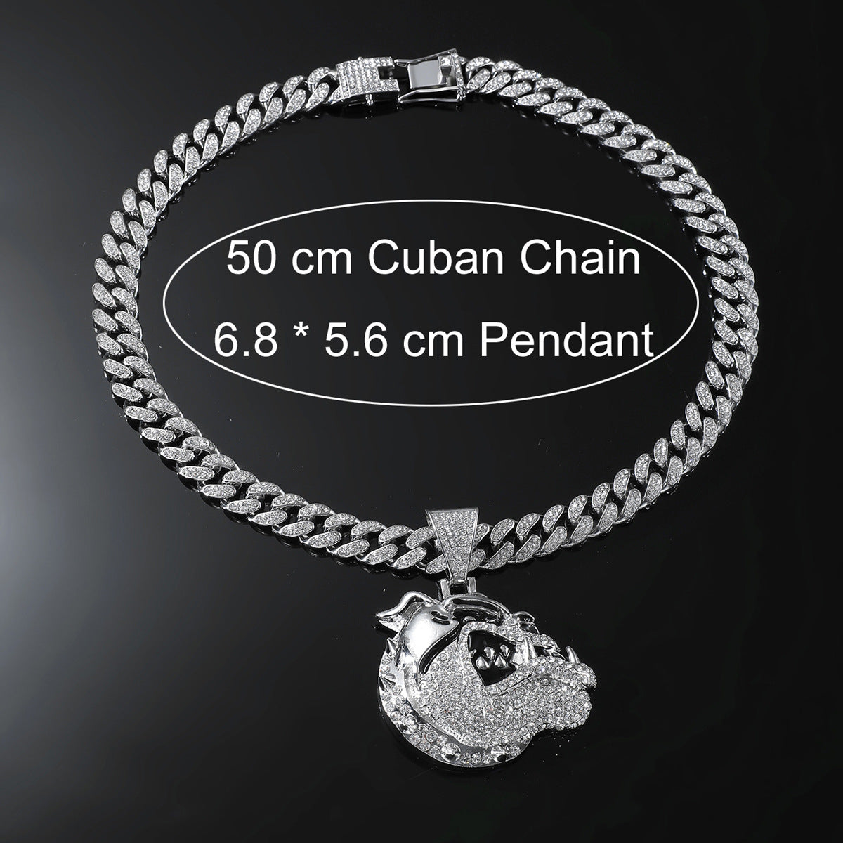 Hip-Hop Dog-Style Cuban Chain Pendant Necklace