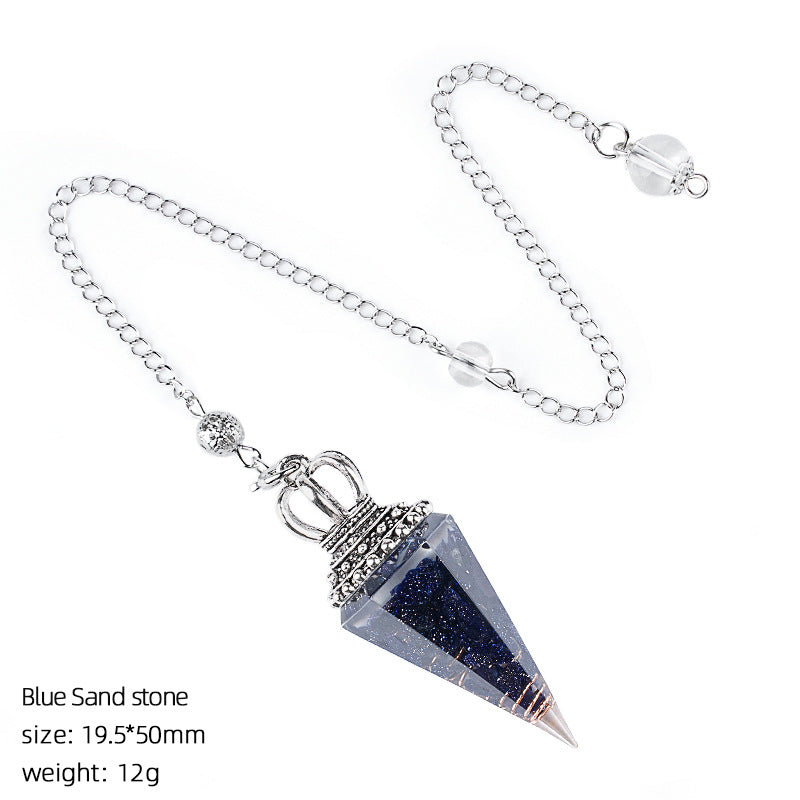 Crystal Crown Yoga Meditation Accessory Hexagonal Cone Spirit Pendulum