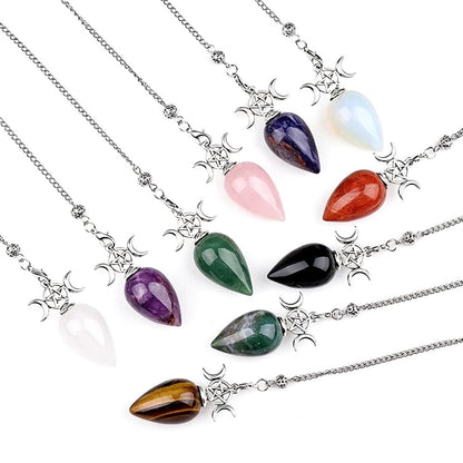 Natural crystal water droplet three-phase moon spirit pendulum