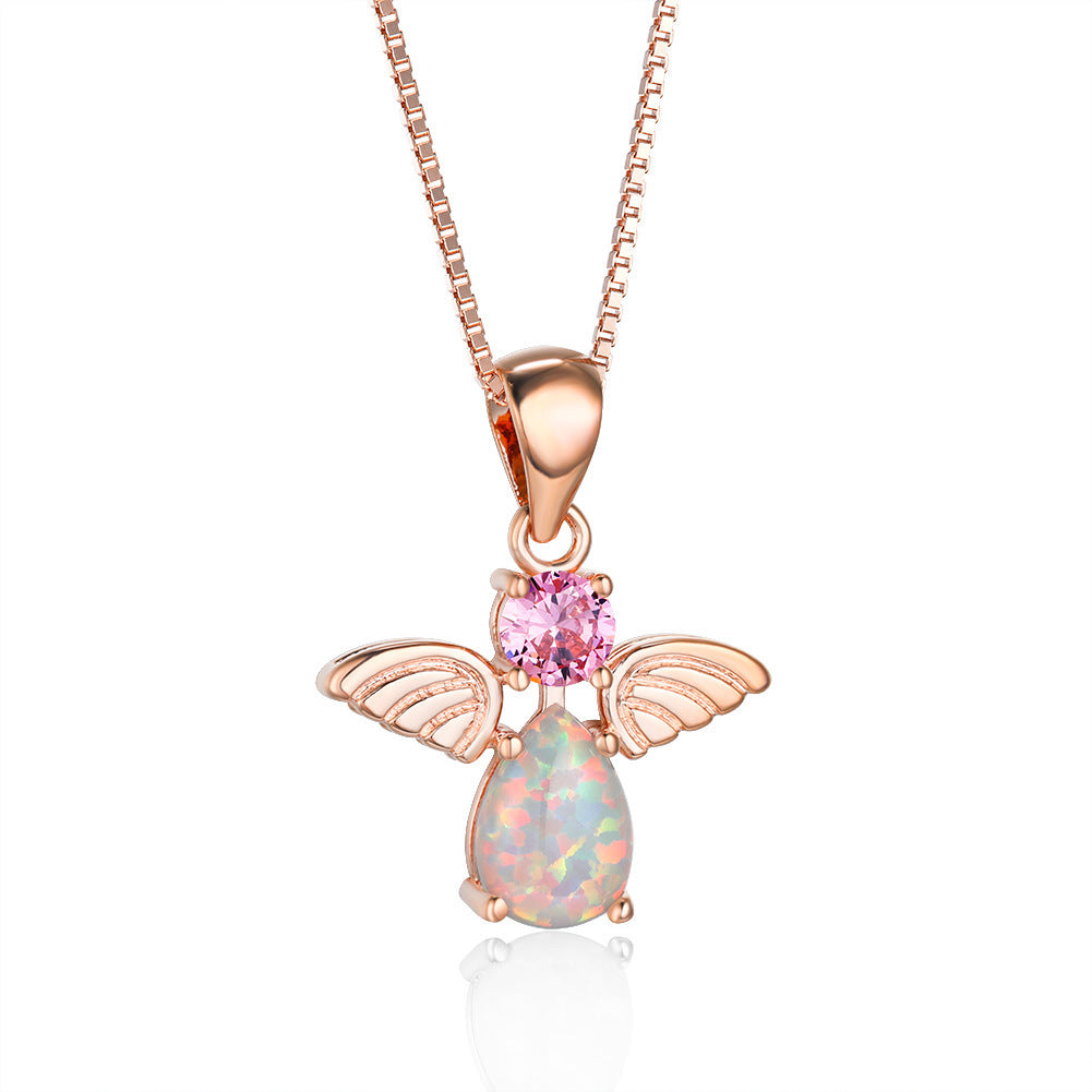 Ins with diamond Australian Baobao little angel pendant necklace