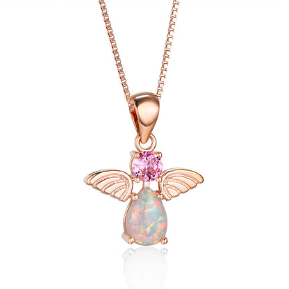 Ins with diamond Australian Baobao little angel pendant necklace