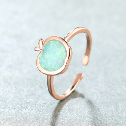 Women's Apple Shape Opal Adjustable Ring