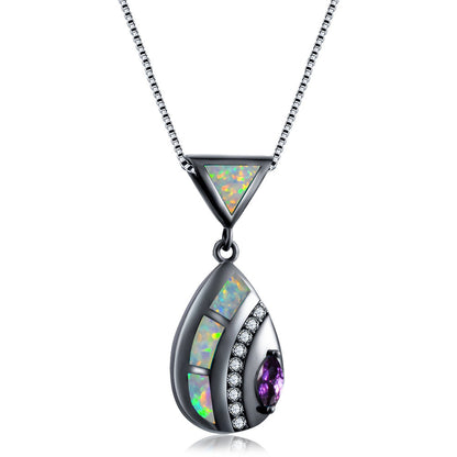 Triangle Opal Waterdrop Necklace